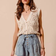 SO ME Flared Denim Shorts with Elasticized Waist-Shorts-Trendsi-[option4]-[option5]-[option6]-[option7]-[option8]-Shop-Boutique-Clothing-for-Women-Online