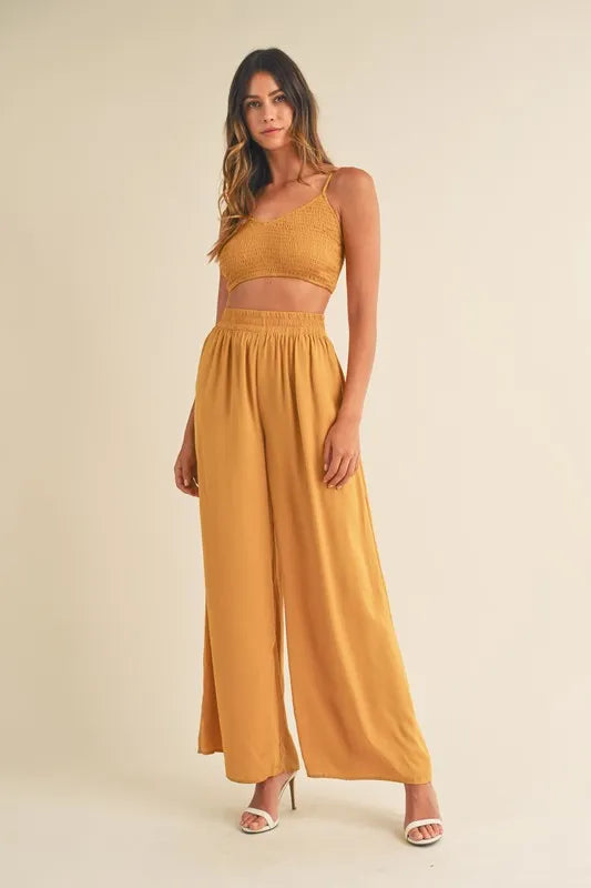 MABLE Smocked Bralette Crop Top and Wide Leg Pants Set-Sets-Trendsi-[option4]-[option5]-[option6]-[option7]-[option8]-Shop-Boutique-Clothing-for-Women-Online