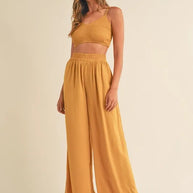 MABLE Smocked Bralette Crop Top and Wide Leg Pants Set-Sets-Trendsi-[option4]-[option5]-[option6]-[option7]-[option8]-Shop-Boutique-Clothing-for-Women-Online
