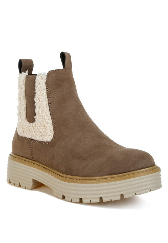 Mothman Faux Fur Detail Chunky Ankle Boots-Rag Company-[option4]-[option5]-[option6]-[option7]-[option8]-Shop-Boutique-Clothing-for-Women-Online