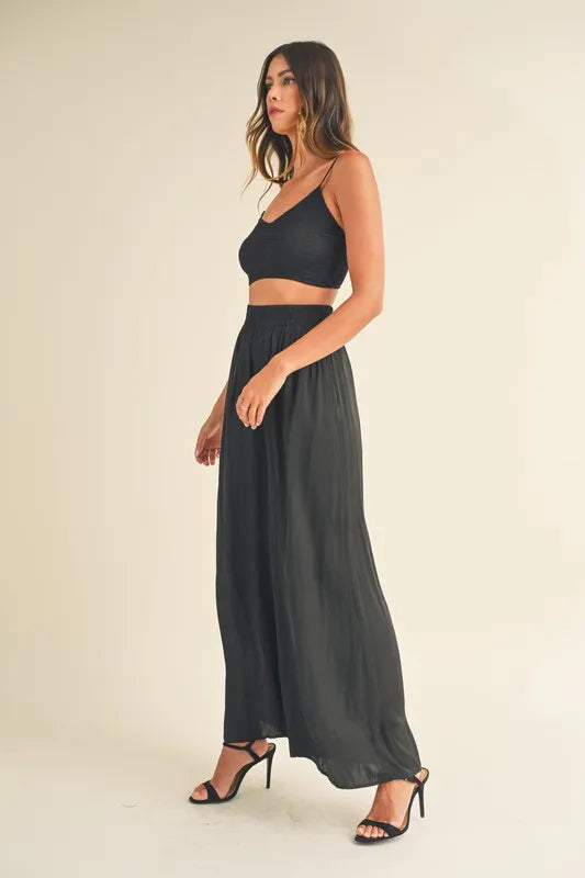 MABLE Smocked Bralette Crop Top and Wide Leg Pants Set-Trendsi-[option4]-[option5]-[option6]-[option7]-[option8]-Shop-Boutique-Clothing-for-Women-Online