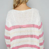 POL Striped Openwork Round Neck Knit Top-knit top-Trendsi-[option4]-[option5]-[option6]-[option7]-[option8]-Shop-Boutique-Clothing-for-Women-Online