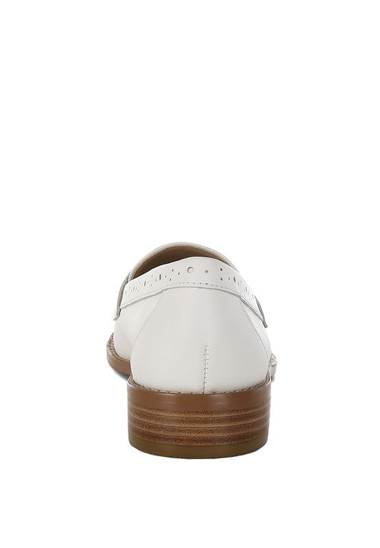 Clotilda Perforated Low Heel Loafers-Rag Company-[option4]-[option5]-[option6]-[option7]-[option8]-Shop-Boutique-Clothing-for-Women-Online
