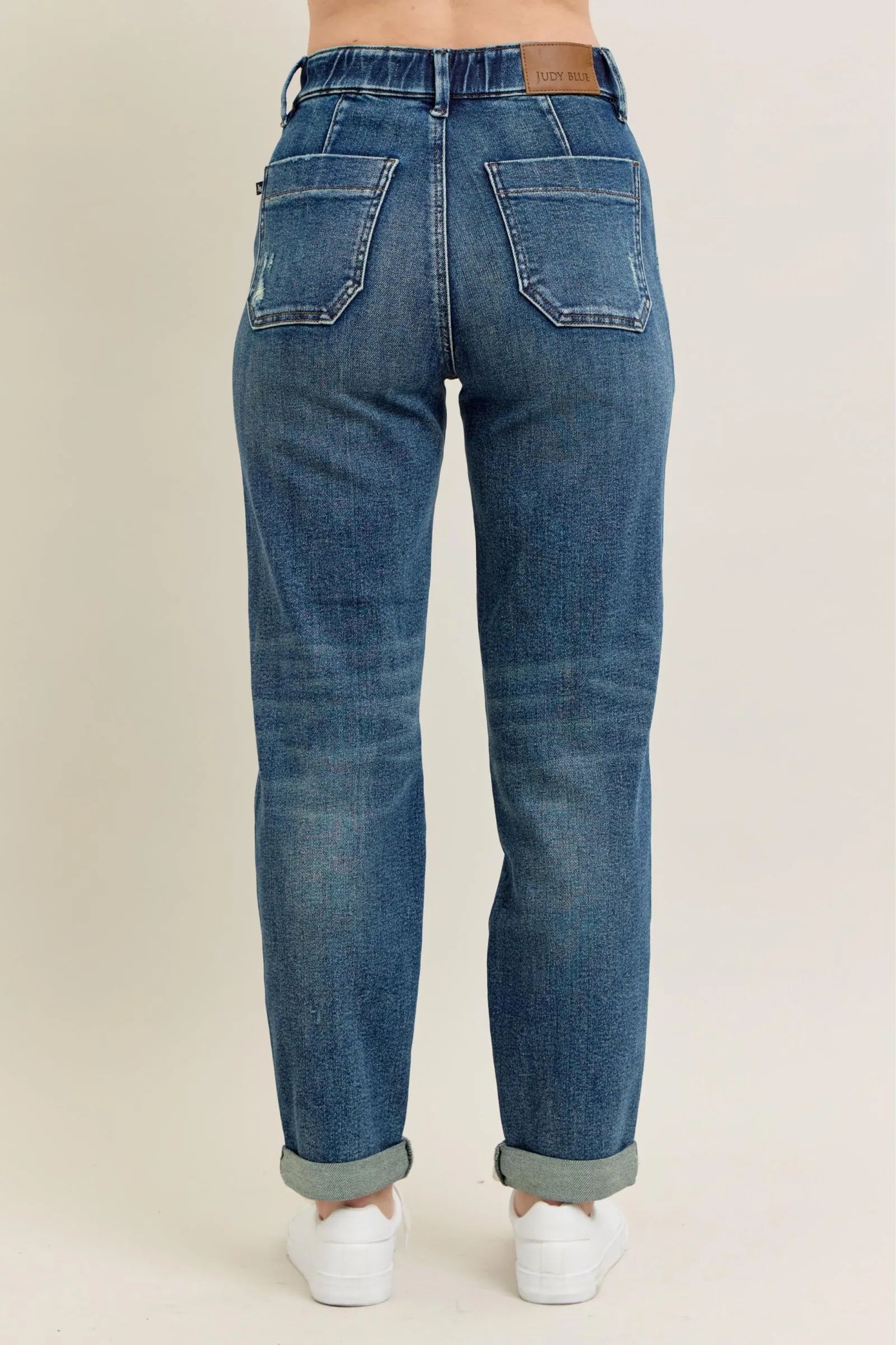 Judy Blue Full Size HW Vintage Wash Jeans w/ Drawstring-Pants-Trendsi-[option4]-[option5]-[option6]-[option7]-[option8]-Shop-Boutique-Clothing-for-Women-Online