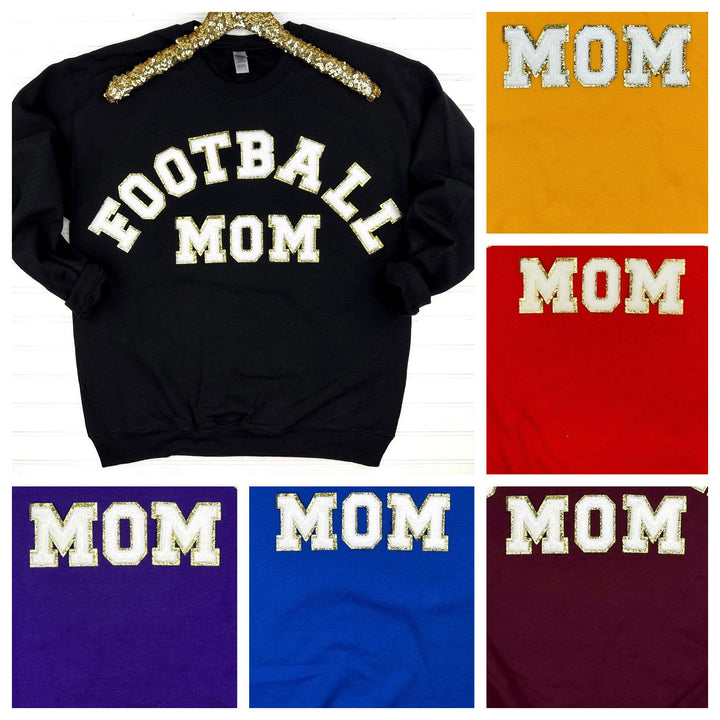 Football Mom Chenille Patch Sweatshirt-Womens-Ave Shops-[option4]-[option5]-[option6]-[option7]-[option8]-Shop-Boutique-Clothing-for-Women-Online