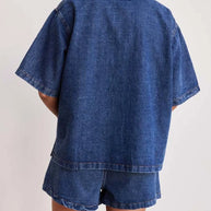 Button Up Short Sleeve Top and Shorts Denim Set-Sets-Trendsi-[option4]-[option5]-[option6]-[option7]-[option8]-Shop-Boutique-Clothing-for-Women-Online