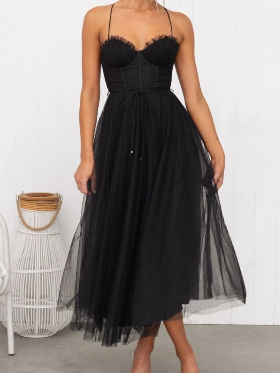 Sweetheart Neck Tulle Midi Dress-Dresses-Trendsi-[option4]-[option5]-[option6]-[option7]-[option8]-Shop-Boutique-Clothing-for-Women-Online