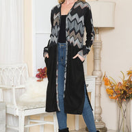 Mixed Media Maxi Cardigan-Orange Farm Clothing-[option4]-[option5]-[option6]-[option7]-[option8]-Shop-Boutique-Clothing-for-Women-Online