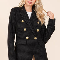 Mittoshop Plaid Texture Double-Breasted Long Sleeve Blazer-Blazers-Trendsi-[option4]-[option5]-[option6]-[option7]-[option8]-Shop-Boutique-Clothing-for-Women-Online