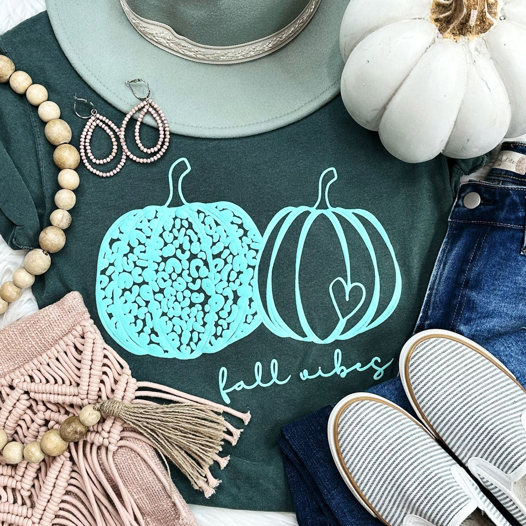 Fall Vibes Turquoise -PUFF ink- Graphic Tee-Gabreila Wholesale-[option4]-[option5]-[option6]-[option7]-[option8]-Shop-Boutique-Clothing-for-Women-Online