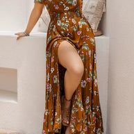 Plus Size Floral V-Neck Short Sleeve Dress-Dresses-Trendsi-[option4]-[option5]-[option6]-[option7]-[option8]-Shop-Boutique-Clothing-for-Women-Online