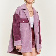 Colorblock sherpa jacket PLUS SIZE-Jade By Jane-[option4]-[option5]-[option6]-[option7]-[option8]-Shop-Boutique-Clothing-for-Women-Online
