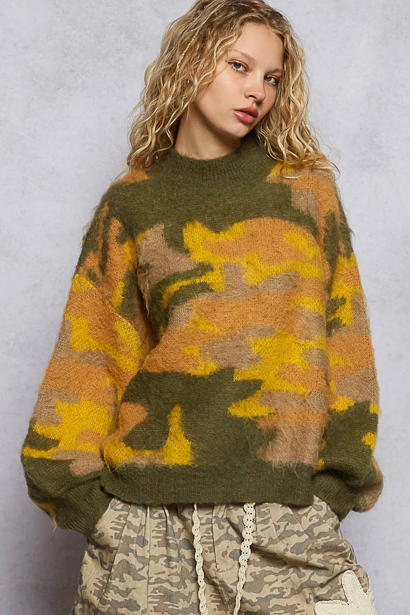 POL Mock Neck Abstract Colorblock Pattern Sweater-Sweaters-Trendsi-[option4]-[option5]-[option6]-[option7]-[option8]-Shop-Boutique-Clothing-for-Women-Online