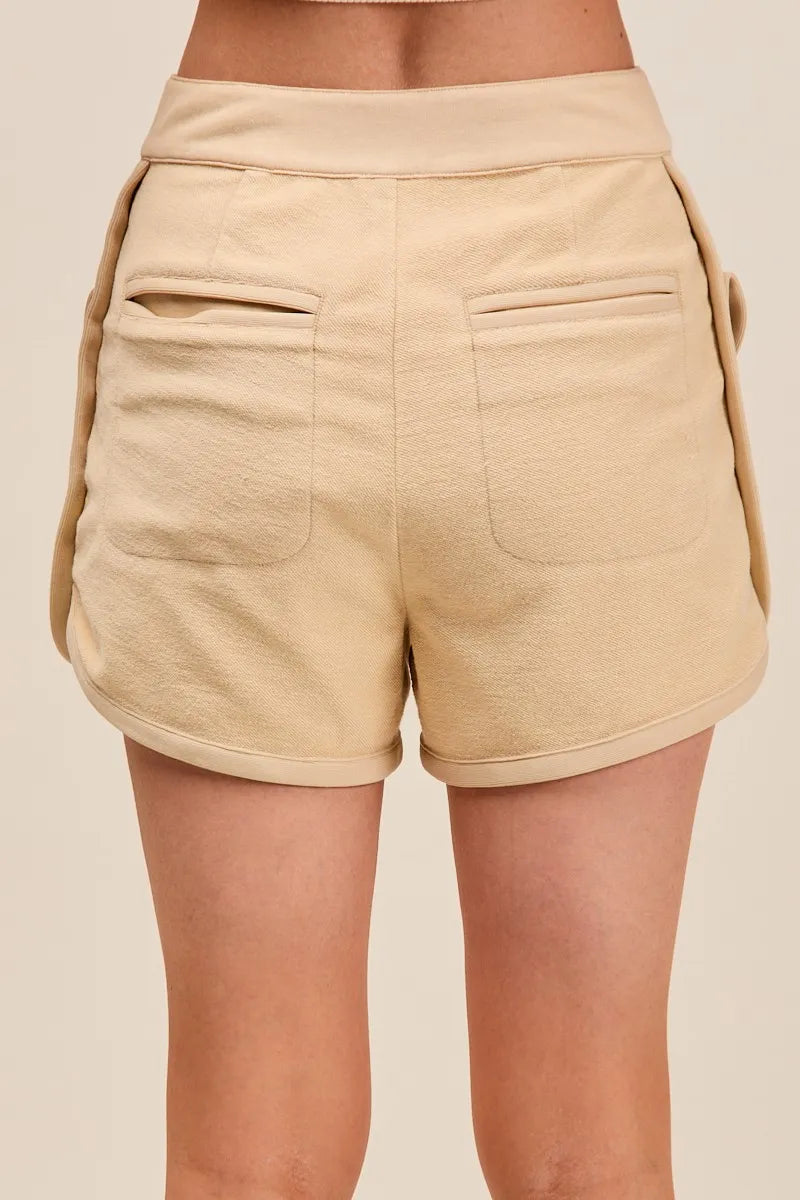 SO ME Mineral Washed Terry High Rise Cargo Shorts-Shorts-Trendsi-[option4]-[option5]-[option6]-[option7]-[option8]-Shop-Boutique-Clothing-for-Women-Online