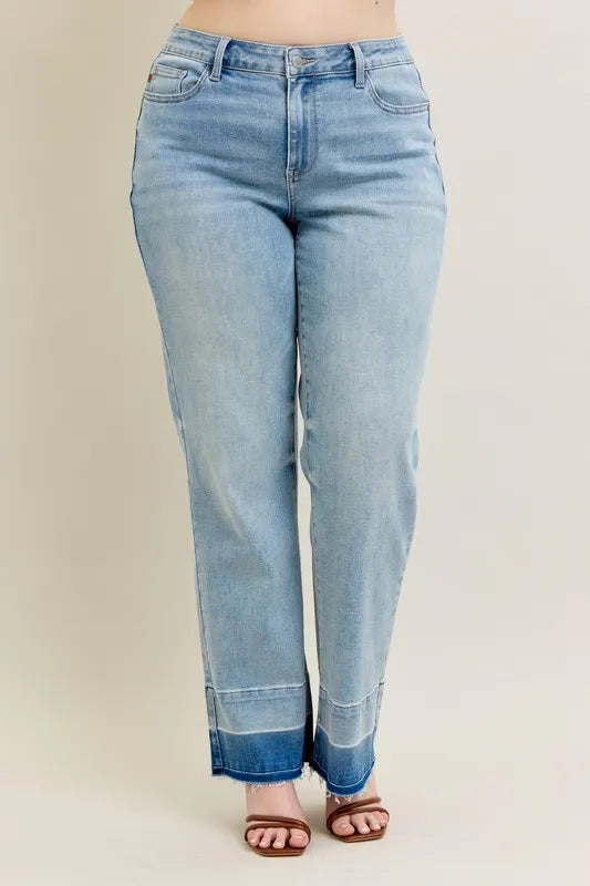 Judy Blue Release Hem Wide Leg Jeans-Trendsi-[option4]-[option5]-[option6]-[option7]-[option8]-Shop-Boutique-Clothing-for-Women-Online