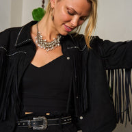 Suede studded fringe jacket PLUS SIZE-Jade By Jane-[option4]-[option5]-[option6]-[option7]-[option8]-Shop-Boutique-Clothing-for-Women-Online