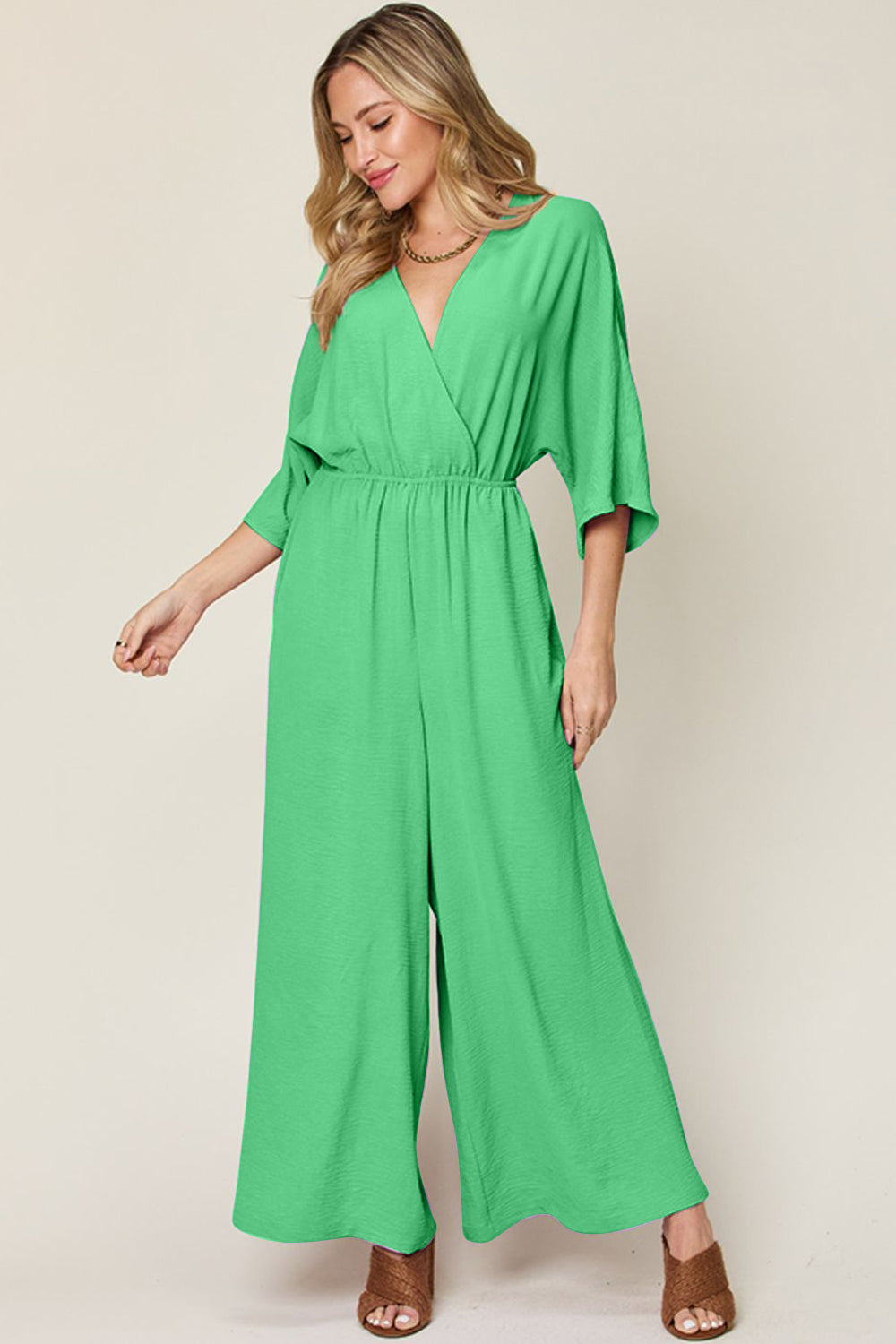 Double Take Half Sleeve Wide Leg Jumpsuit-Trendsi-[option4]-[option5]-[option6]-[option7]-[option8]-Shop-Boutique-Clothing-for-Women-Online