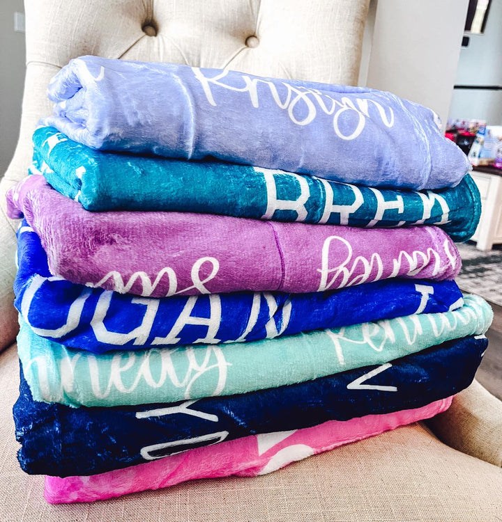 PREORDER: Repeating Name Blanket-Custom-Forever3A.M-45x60-[option4]-[option5]-[option6]-[option7]-[option8]-Shop-Boutique-Clothing-for-Women-Online