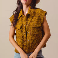 SO ME Triangle Quilting Stitch Button Up Knit Vest-Vest-Trendsi-[option4]-[option5]-[option6]-[option7]-[option8]-Shop-Boutique-Clothing-for-Women-Online