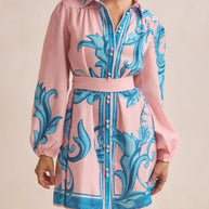 Printed Long Sleeve Shirt Dress-Dresses-Trendsi-[option4]-[option5]-[option6]-[option7]-[option8]-Shop-Boutique-Clothing-for-Women-Online