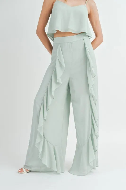 MABLE Crop Cami and Ruffled Wide Leg Pants Set-two piece set-Trendsi-[option4]-[option5]-[option6]-[option7]-[option8]-Shop-Boutique-Clothing-for-Women-Online