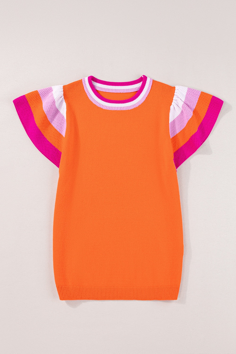 Color Block Round Neck Knit Top-Trendsi-[option4]-[option5]-[option6]-[option7]-[option8]-Shop-Boutique-Clothing-for-Women-Online