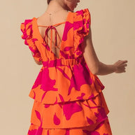 SO ME Floral V Neck Layered Dress with Elasticized Waist-Dresses-Trendsi-[option4]-[option5]-[option6]-[option7]-[option8]-Shop-Boutique-Clothing-for-Women-Online