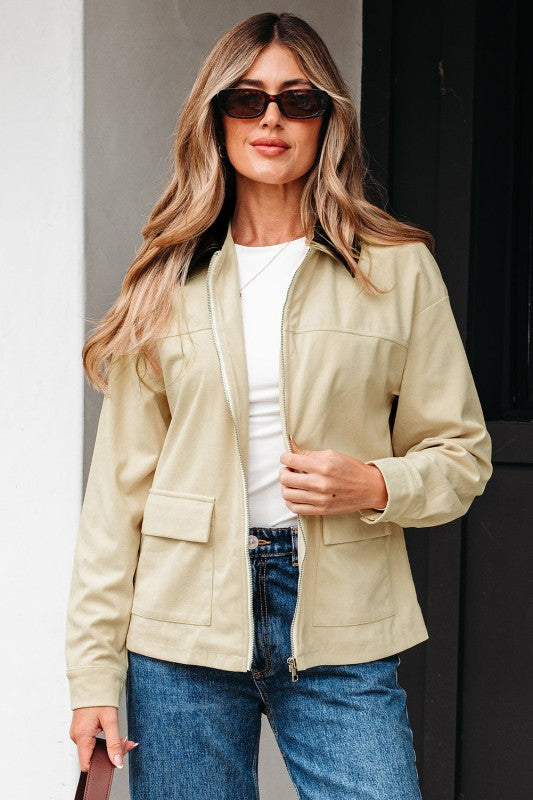 Textured Zip-Up Collared Faux Leather Jacket-JUNIPER BLVD-[option4]-[option5]-[option6]-[option7]-[option8]-Shop-Boutique-Clothing-for-Women-Online