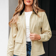 Textured Zip-Up Collared Faux Leather Jacket-JUNIPER BLVD-[option4]-[option5]-[option6]-[option7]-[option8]-Shop-Boutique-Clothing-for-Women-Online