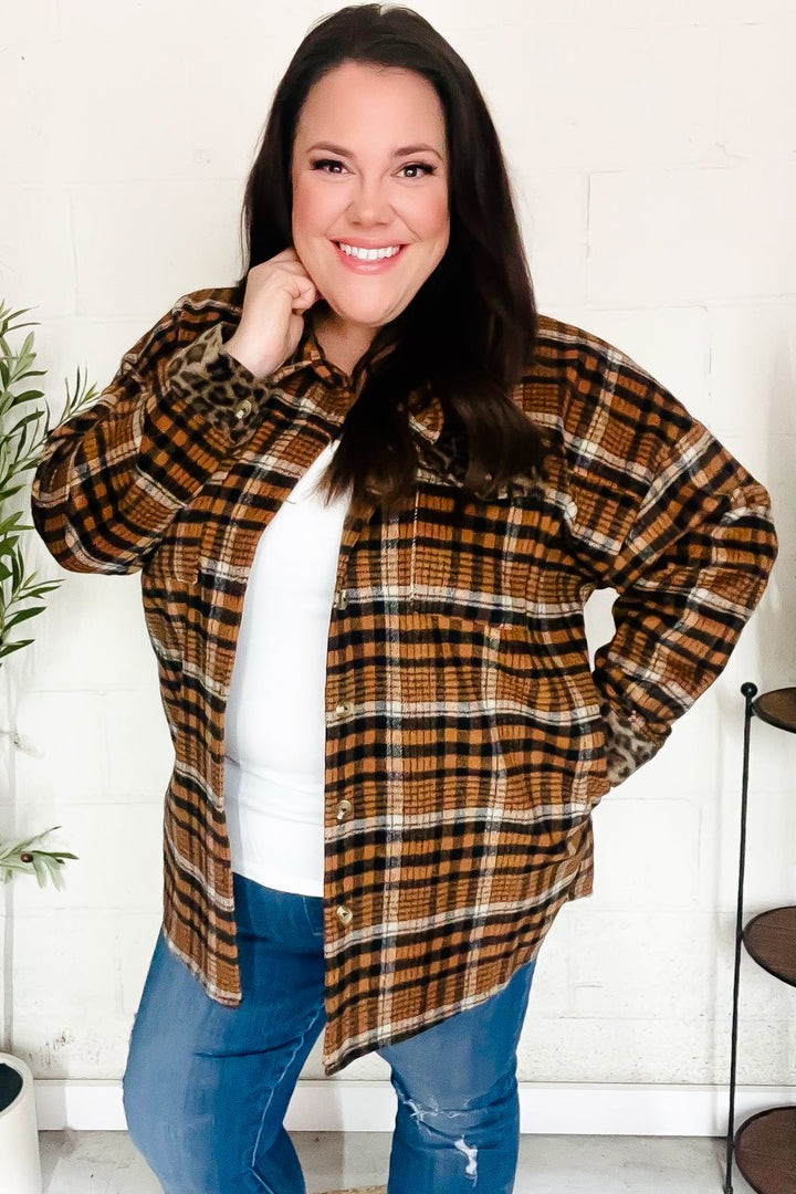 Put Together Rust Plaid & Animal Print Button Down Shacket-Haptics-[option4]-[option5]-[option6]-[option7]-[option8]-Shop-Boutique-Clothing-for-Women-Online