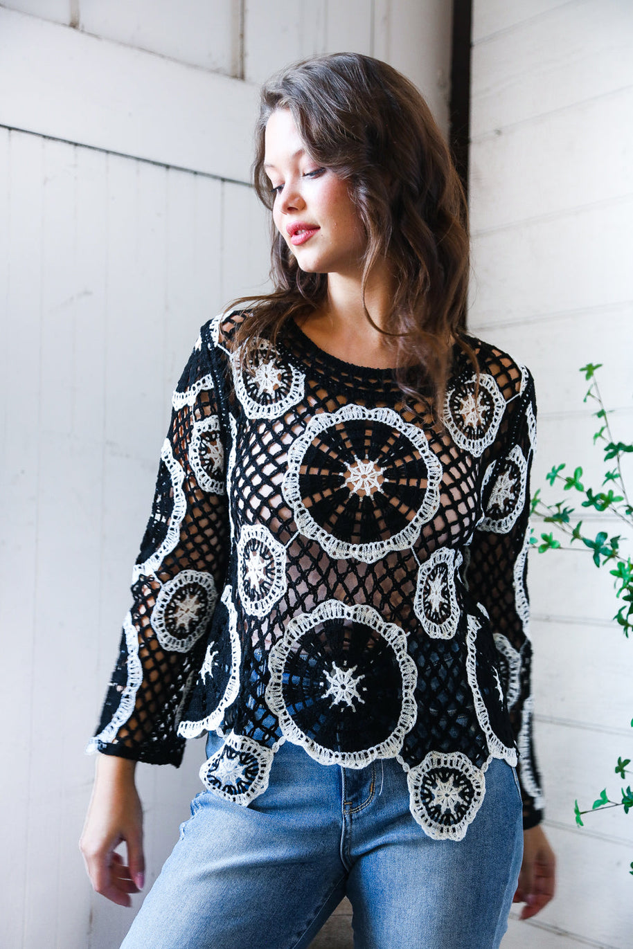 In Retro Bloom Black Crochet Lace Cover Up-Haptics-[option4]-[option5]-[option6]-[option7]-[option8]-Shop-Boutique-Clothing-for-Women-Online