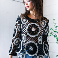 In Retro Bloom Black Crochet Lace Cover Up-Haptics-[option4]-[option5]-[option6]-[option7]-[option8]-Shop-Boutique-Clothing-for-Women-Online