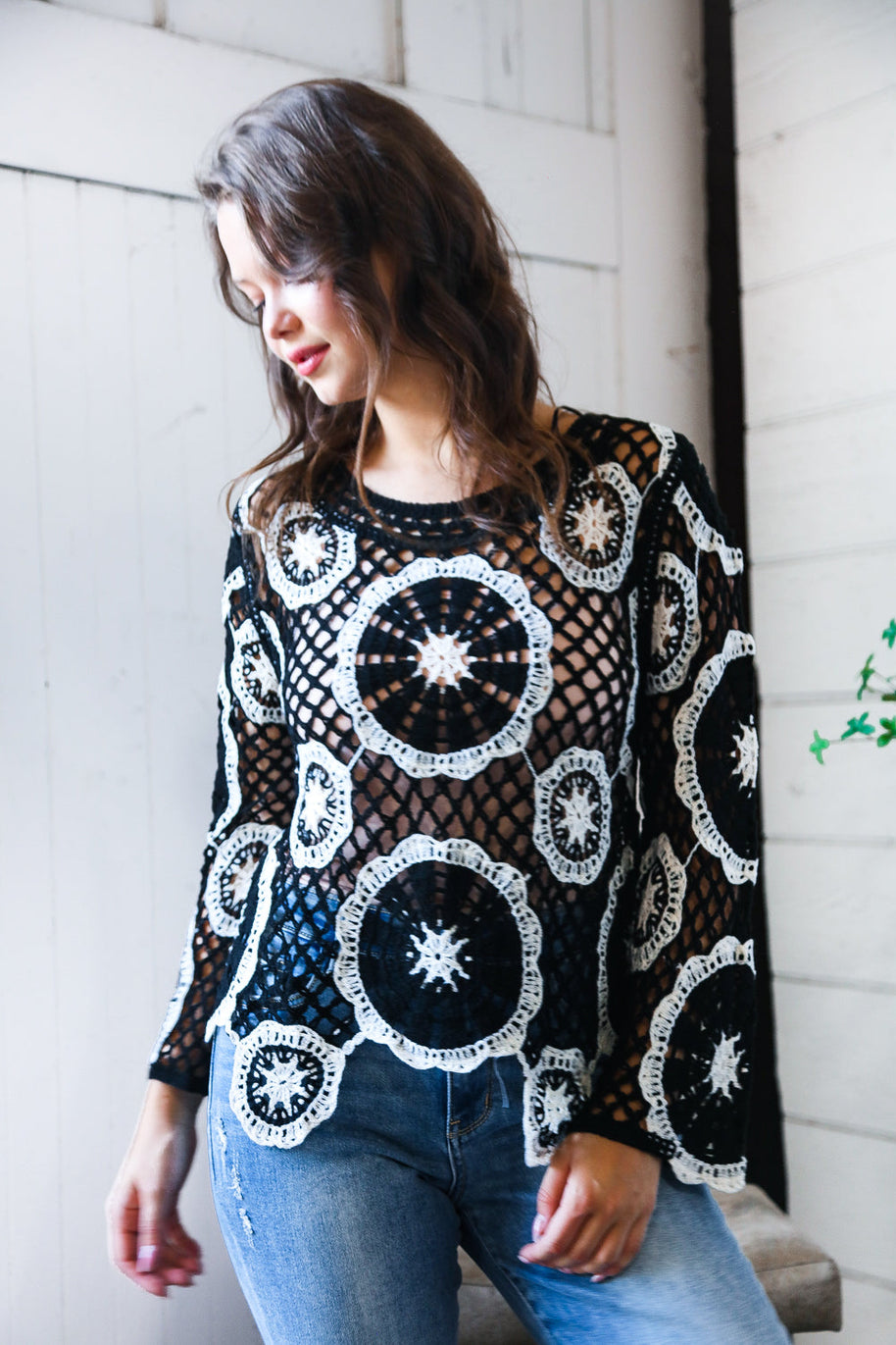 In Retro Bloom Black Crochet Lace Cover Up-Haptics-[option4]-[option5]-[option6]-[option7]-[option8]-Shop-Boutique-Clothing-for-Women-Online