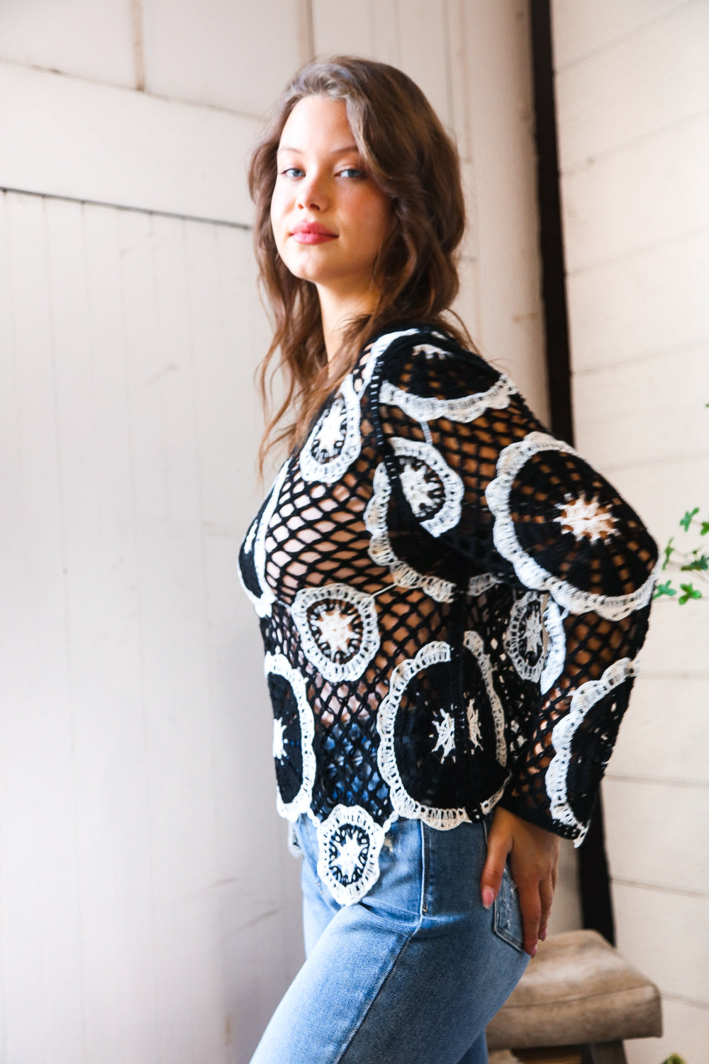 In Retro Bloom Black Crochet Lace Cover Up-Haptics-[option4]-[option5]-[option6]-[option7]-[option8]-Shop-Boutique-Clothing-for-Women-Online