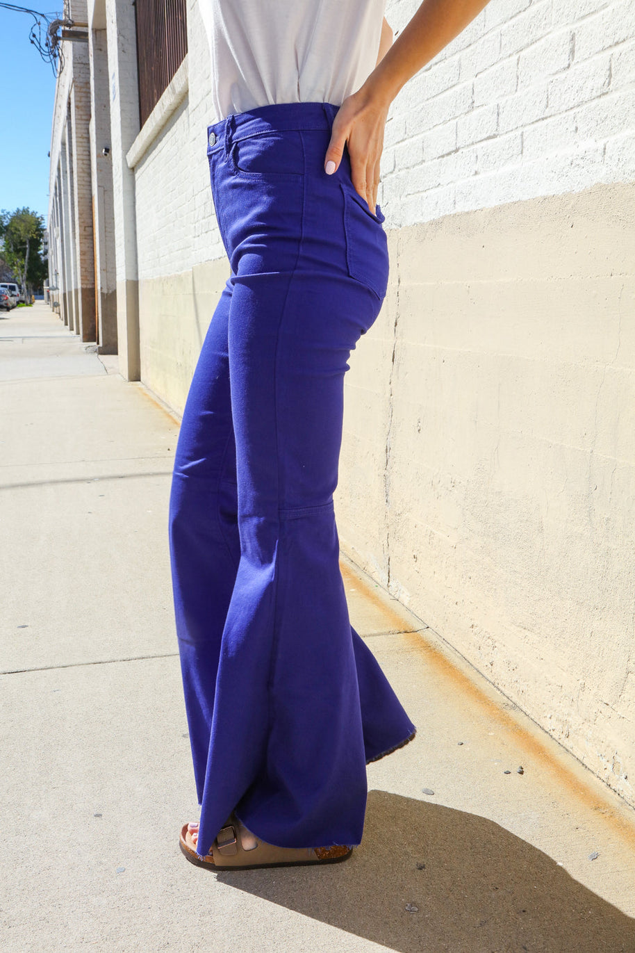 Zenana All You Need Sapphire High Waist Flare Leg Denim Jeans-Zenana-[option4]-[option5]-[option6]-[option7]-[option8]-Shop-Boutique-Clothing-for-Women-Online