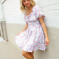 Lock Eyes Cream Floral Print Sweetheart Neck Fit & Flare Dress-Kori America-[option4]-[option5]-[option6]-[option7]-[option8]-Shop-Boutique-Clothing-for-Women-Online