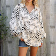 Dazzle in Ivory Satin Button-Down Collared Long Sleeve Bouse-First Love-[option4]-[option5]-[option6]-[option7]-[option8]-Shop-Boutique-Clothing-for-Women-Online