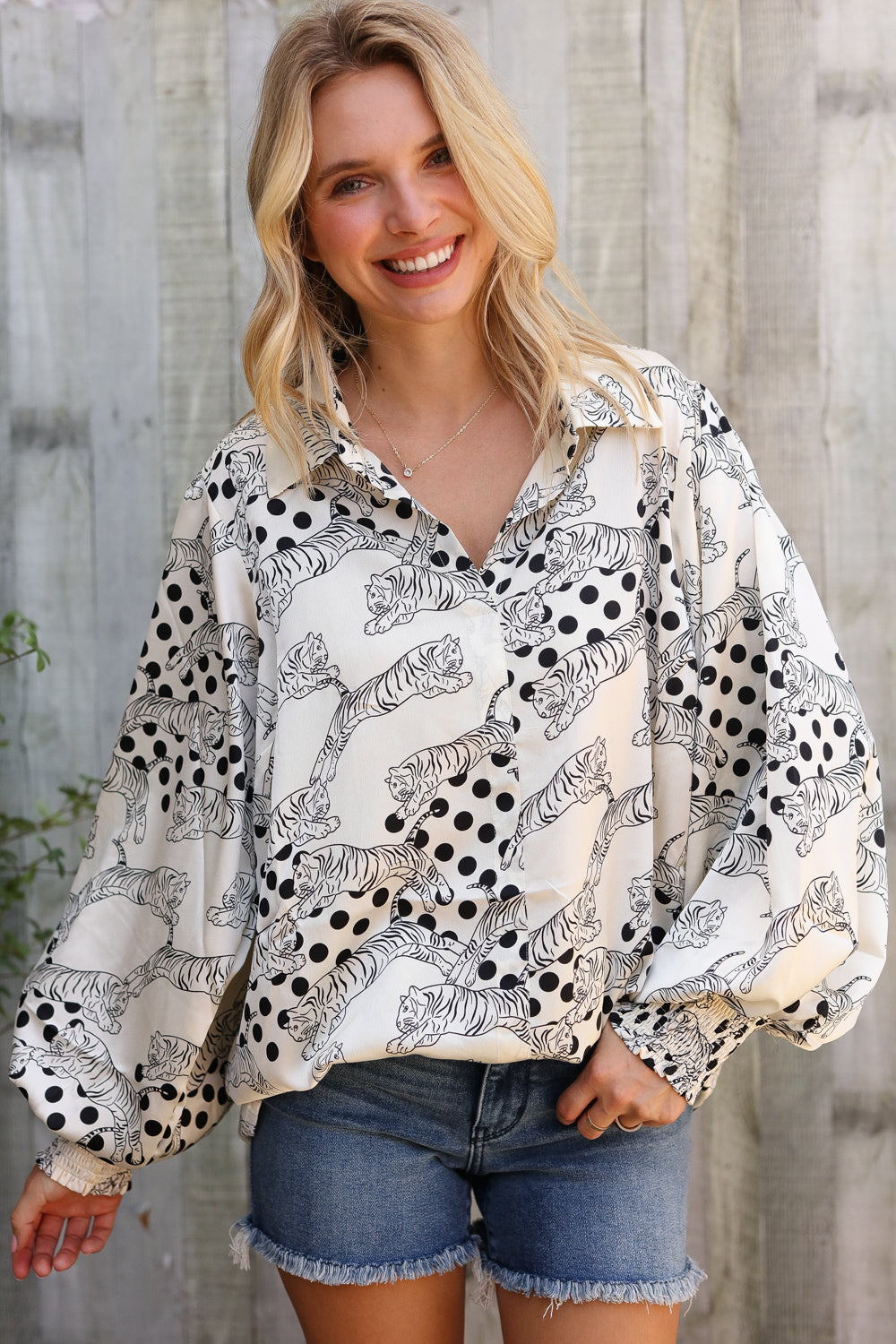 Dazzle in Ivory Satin Button-Down Collared Long Sleeve Bouse-First Love-[option4]-[option5]-[option6]-[option7]-[option8]-Shop-Boutique-Clothing-for-Women-Online