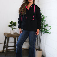 Glow Up Pink and Black Hooded Jacket-And The Why-[option4]-[option5]-[option6]-[option7]-[option8]-Shop-Boutique-Clothing-for-Women-Online