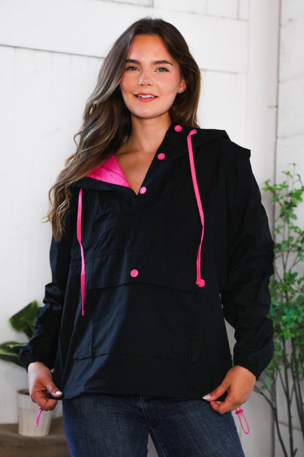 Glow Up Pink and Black Hooded Jacket-And The Why-[option4]-[option5]-[option6]-[option7]-[option8]-Shop-Boutique-Clothing-for-Women-Online
