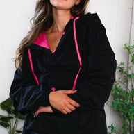 Glow Up Pink and Black Hooded Jacket-And The Why-[option4]-[option5]-[option6]-[option7]-[option8]-Shop-Boutique-Clothing-for-Women-Online