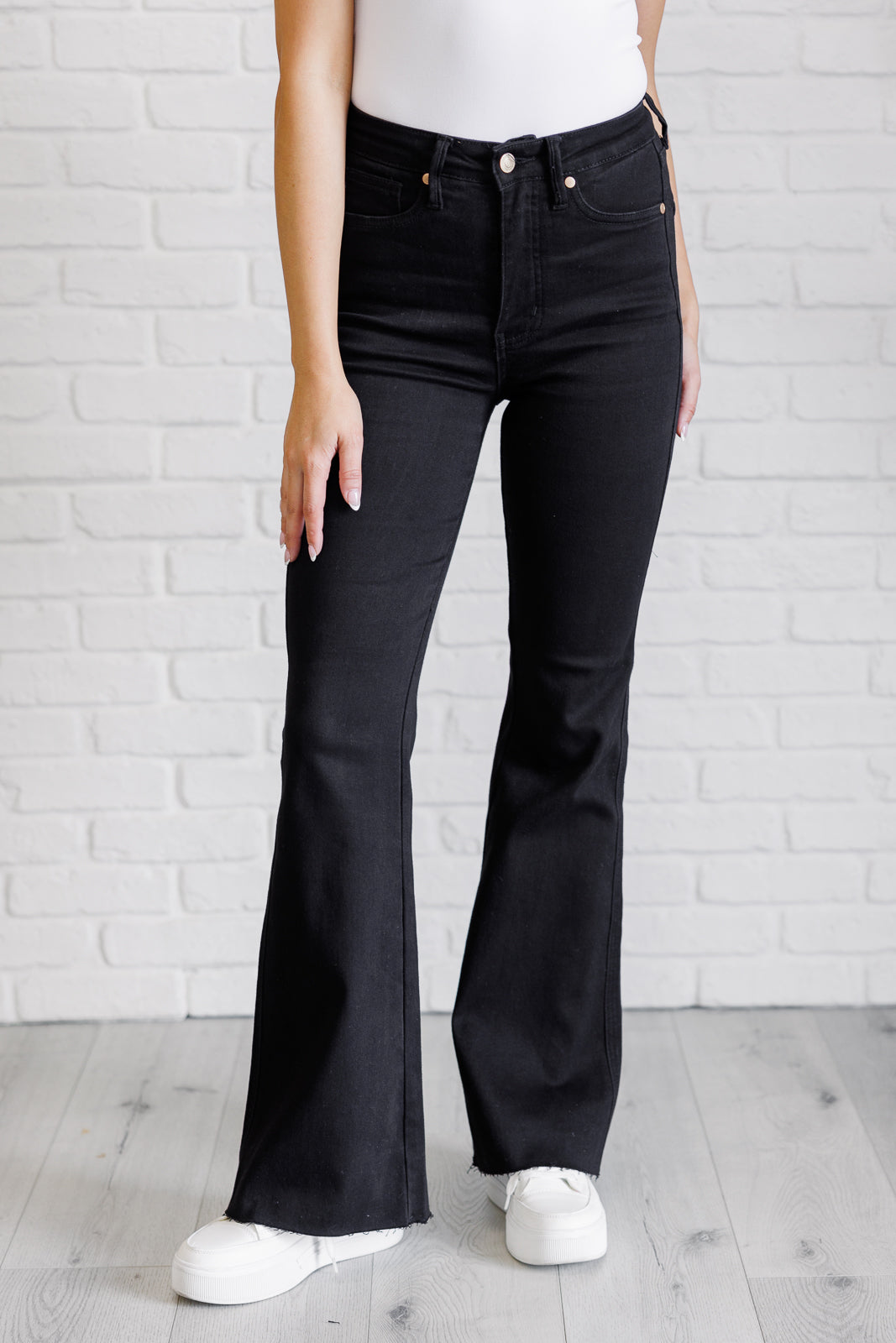 Judy Blue Etta High Rise Control Top Flare Jeans in Black-Denim-Ave Shops-[option4]-[option5]-[option6]-[option7]-[option8]-Shop-Boutique-Clothing-for-Women-Online