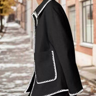 Contrast Trim Drop Shoulder Outerwear-Coats-Trendsi-[option4]-[option5]-[option6]-[option7]-[option8]-Shop-Boutique-Clothing-for-Women-Online