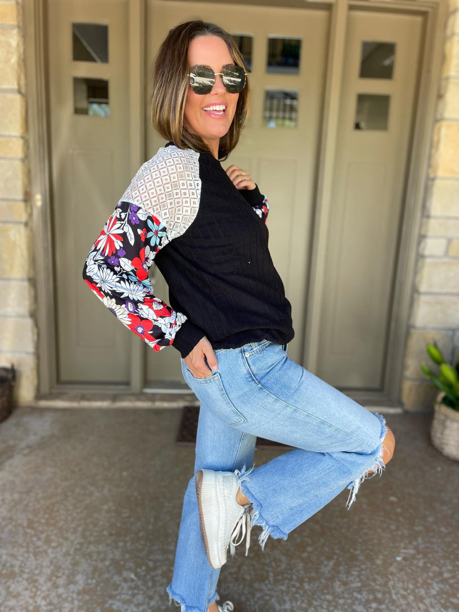 Aston Patchwork Blouse in Four Colors-Womens-Ave Shops-[option4]-[option5]-[option6]-[option7]-[option8]-Shop-Boutique-Clothing-for-Women-Online