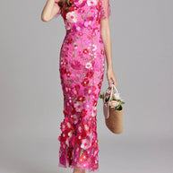 Floral Embroidered Mesh Overlay Maxi Dress-Dresses-Trendsi-[option4]-[option5]-[option6]-[option7]-[option8]-Shop-Boutique-Clothing-for-Women-Online