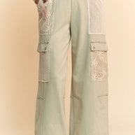 Davi & Dani Lace Patchwork Bottom Opening Adjustable Pants-Pants-Trendsi-[option4]-[option5]-[option6]-[option7]-[option8]-Shop-Boutique-Clothing-for-Women-Online