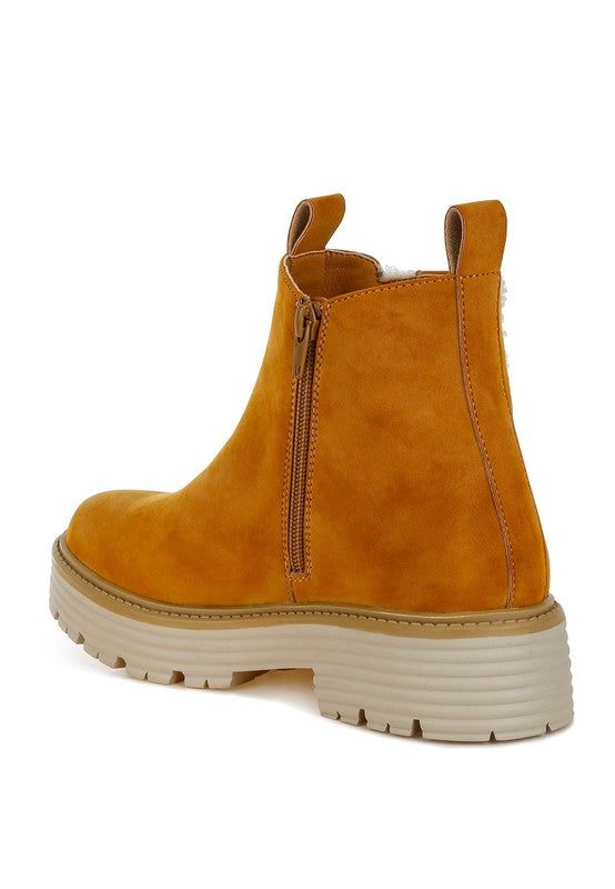 Mothman Faux Fur Detail Chunky Ankle Boots-Rag Company-[option4]-[option5]-[option6]-[option7]-[option8]-Shop-Boutique-Clothing-for-Women-Online