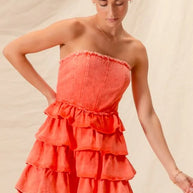 SO ME Strapless Ruffle Layered Game Day Cheer Up Dress-Dresses-Trendsi-[option4]-[option5]-[option6]-[option7]-[option8]-Shop-Boutique-Clothing-for-Women-Online