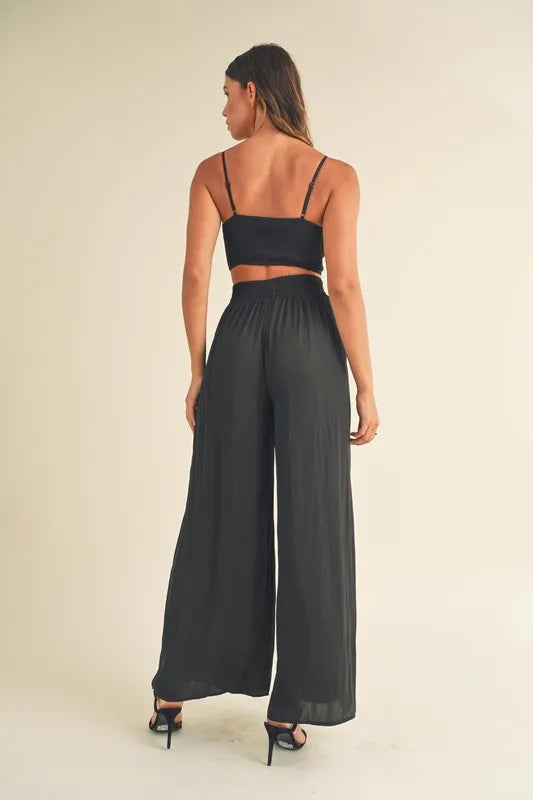 MABLE Smocked Bralette Crop Top and Wide Leg Pants Set-Trendsi-[option4]-[option5]-[option6]-[option7]-[option8]-Shop-Boutique-Clothing-for-Women-Online