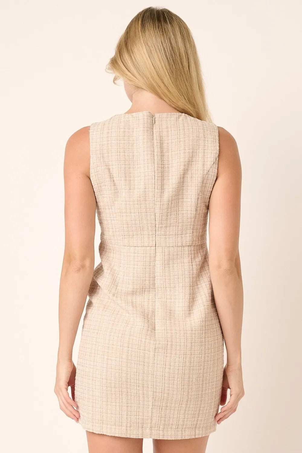 Mittoshop Tweed Sleeveless Mini Dress-Dresses-Trendsi-[option4]-[option5]-[option6]-[option7]-[option8]-Shop-Boutique-Clothing-for-Women-Online